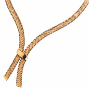 Collier polonais plat cravate 2 tons sans décor