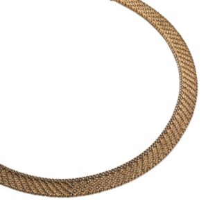 Collier polonais plat 2 tons avec decoration