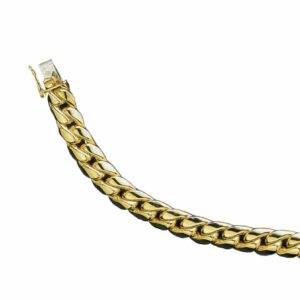 Collier ou bracelet maille gourmette anglaise estampée bombée