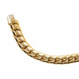 Collier ou bracelet maille gourmette bombée 1 face