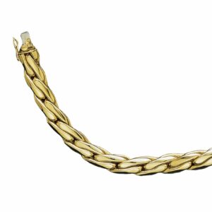 Collier ou bracelet maille anglaise allongée bombée