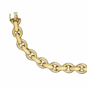 Collier ou bracelet maille forçat rond estampé à plat