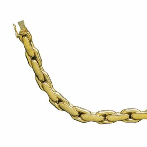 Collier ou bracelet maille forçat simple écrasé plat