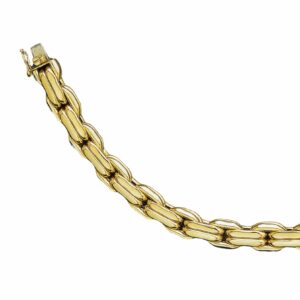 Collier ou bracelet maille forçat double écrasé plat