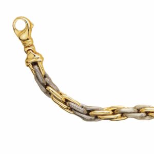 Collier ou bracelet maille forçat triple lisse et filé