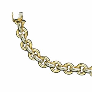 Collier ou bracelet maille ronde avec collet demi-rond