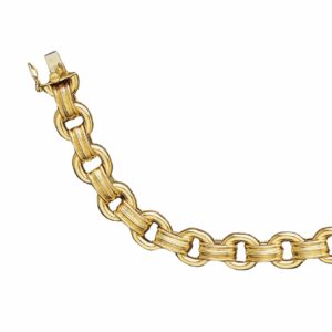 Collier ou bracelet maille forçat carré avec intercalaire filé