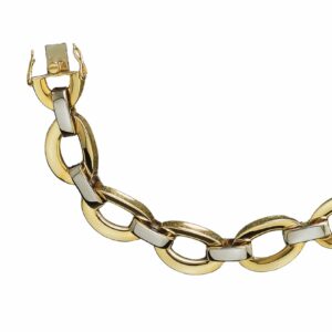 Collier ou bracelet maille forçat incurvé fil triangle avec intercalaire