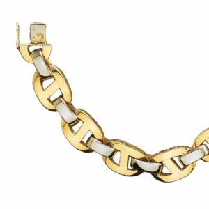 Collier ou bracelet maille marine cambrée fil carré barrette en biais