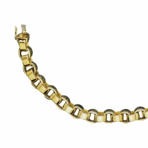 Collier ou bracelet maille jaseron carré fil plat