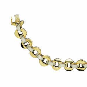 Collier ou bracelet maille plate ovalisée en largeur