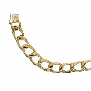Bracelet maille gourmette double fil lisse et torsadé