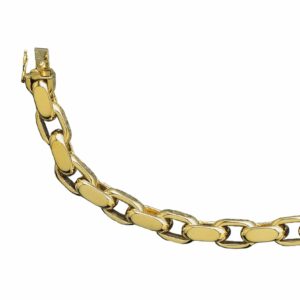 Collier ou bracelet maille forçat estampé à plat