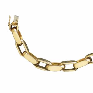 Collier ou bracelet maille forçat rectangle estampé à plat