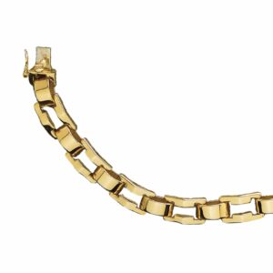 Collier ou bracelet maille rectangle ajourée en V