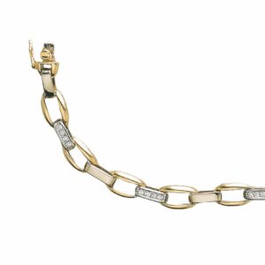 Collier ou bracelet maille forçat alterné bombé