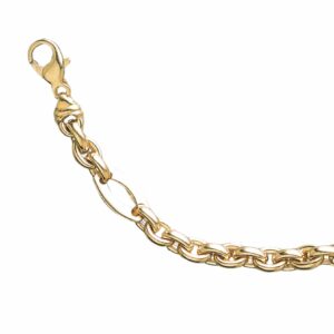 Collier ou bracelet maille forçat ovale + 3 mailles ogive