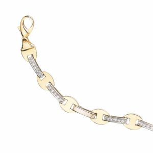 Bracelet maille bouton ovale