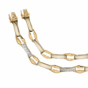 Bracelet maille losange ajourée en V