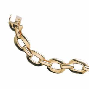 Collier ou bracelet maille ovale plate