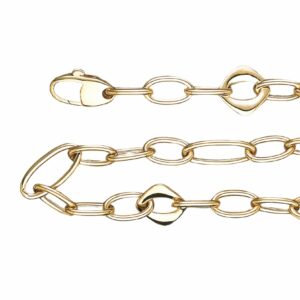 Collier maille ovale fil rond motif losange