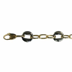 Bracelet maille ovale fil rond motif rond