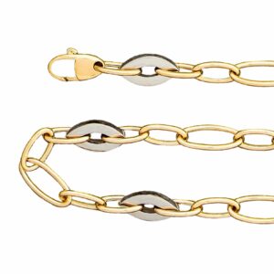 Collier ou bracelet maille ovale fil rond motif ogive