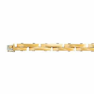 Bracelet maille grain de riz navette allongée 2 rangs