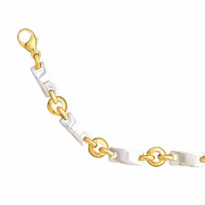 Collier ou bracelet maille plaquette bombée