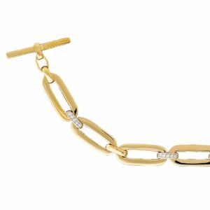 Collier ou bracelet maille trombone fil rectangle et collet