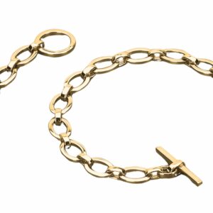 Collier ou bracelet maille ovale fil rectangle et collet