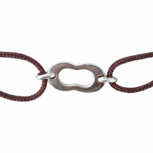 Bracelet cordon motif huit or gris