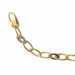 Collier ou bracelet maille forçat ovale et gouttes d'eau