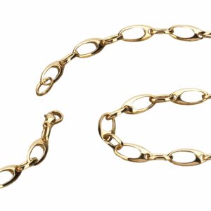 Collier ou bracelet maille menotte alternée