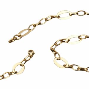 Collier ou bracelet maille ovale plaque ovale