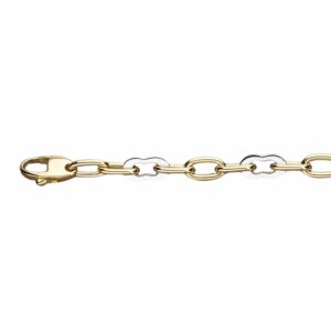 Collier ou bracelet maille huit alternée 1+3 fil rectangle
