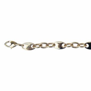 Collier ou bracelet maille grain de café plat alternée
