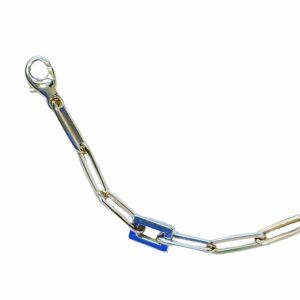 Collier ou bracelet maille trombone fil carré et motif rectangle