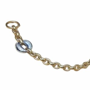 Collier ou bracelet maille forçat ovale et motif cœur