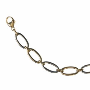 Collier ou bracelet grande maille ovale fil ovale plat