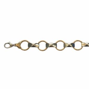 Bracelet grande maille ronde et plaque rectangle