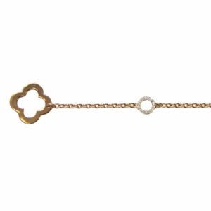 Bracelet chaînette et motifs rond et trèfle