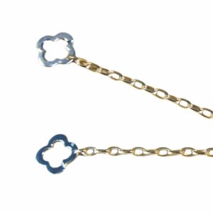 Collier ou bracelet maille forçat ovale avec fermoir 2 trèfles