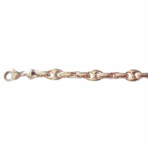 Collier ou bracelet maille grain de café et forçat 1+3