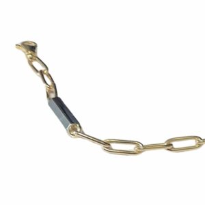 Collier ou bracelet maille trombone fil rond et motif cylindre