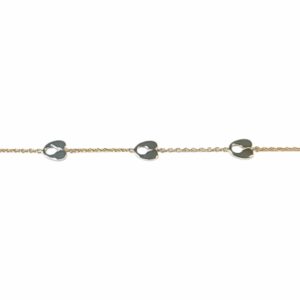 Collier ou bracelet chaînette et 3 motifs cœur