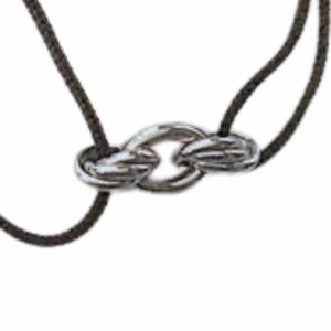 Bracelet cordon motif triple maille or gris
