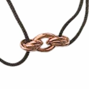 Bracelet cordon motif triple maille or rose