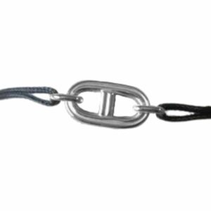 Bracelet cordon motif marin fil strié or gris