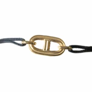 Bracelet cordon motif marin fil strié or jaune